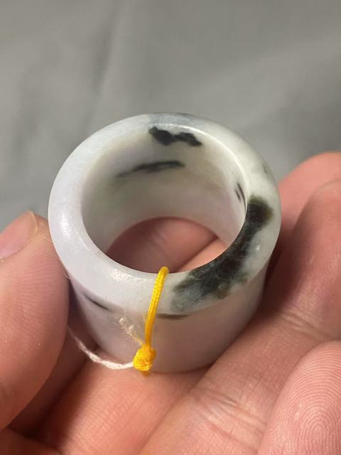 古玩玉器翡翠雕“素紋扳指”真品鑒賞圖