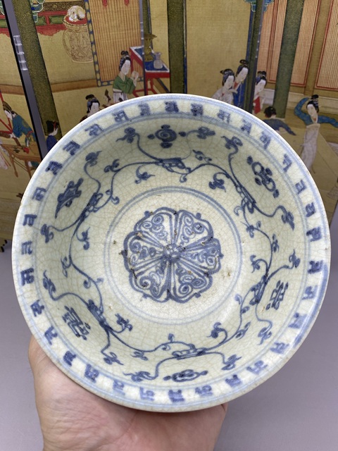 古玩陶瓷青花花卉紋茶碗拍賣,當前價格10000元