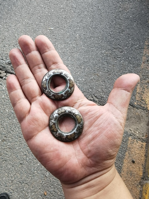 古玩銅器錯金銀青銅環真品鑒賞圖