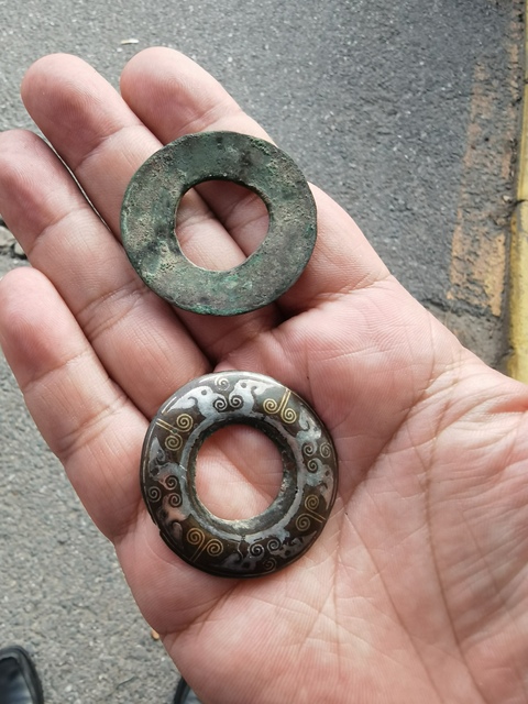 古玩銅器錯金銀青銅環真品鑒賞圖