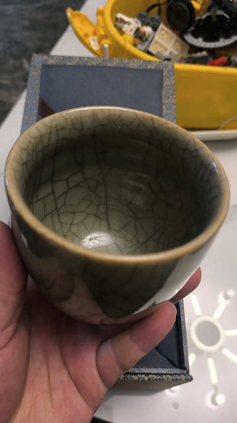 古玩陶瓷綠哥釉聞香杯真品鑒賞圖