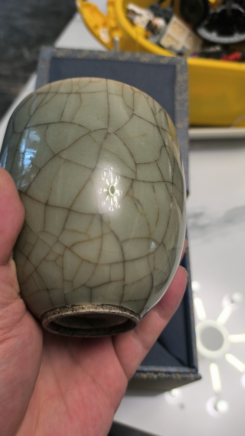 古玩陶瓷綠哥釉聞香杯真品鑒賞圖