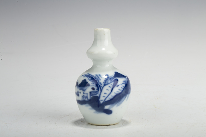 古玩陶瓷清晚·青花山水樓閣紋小葫蘆瓶
拍賣，當前價格0元