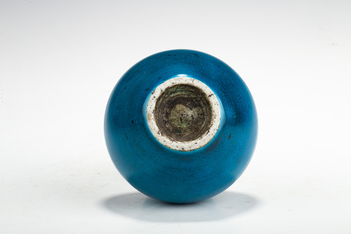 古玩陶瓷清乾隆·孔雀藍(lán)釉葫蘆瓶真品鑒賞圖