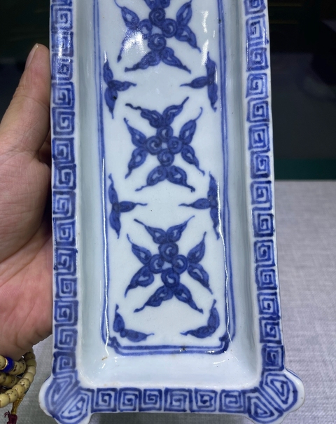古玩陶瓷龍鳳紋青花盤真品鑒賞圖