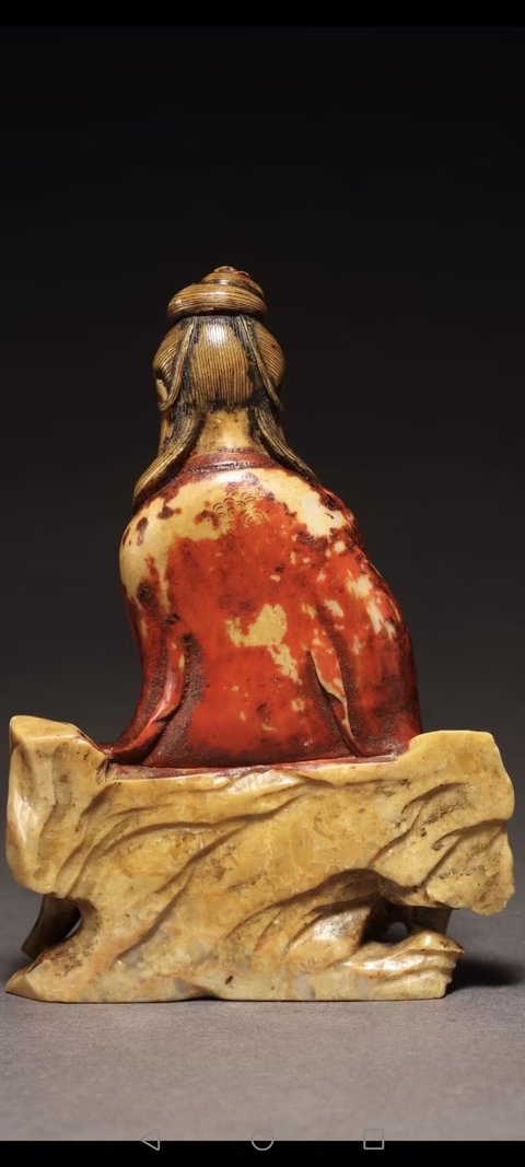 古玩玉器壽山石觀音送子真品鑒賞圖