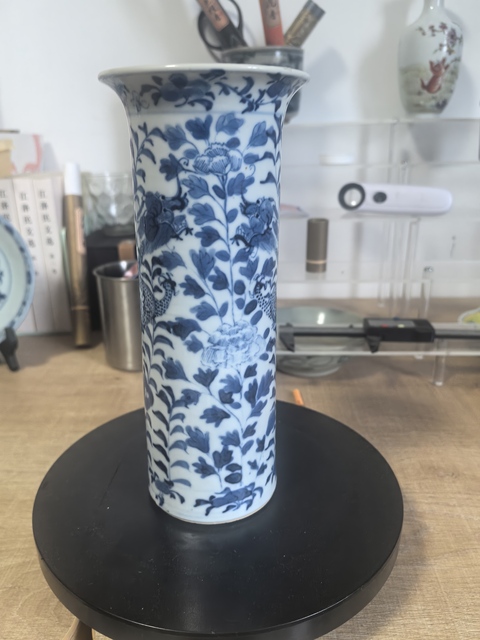 古玩陶瓷龍紋青花花觚真品鑒賞圖