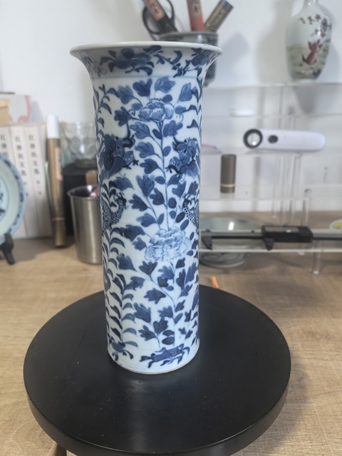 古玩陶瓷龍紋青花花觚真品鑒賞圖