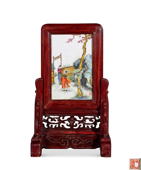 古玩陶瓷人物紋瓷板畫真品鑒賞圖