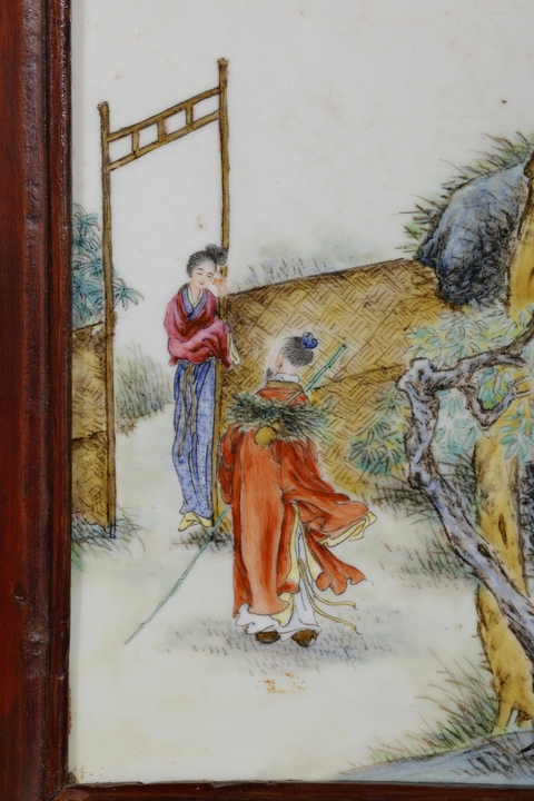 古玩陶瓷人物紋瓷板畫真品鑒賞圖