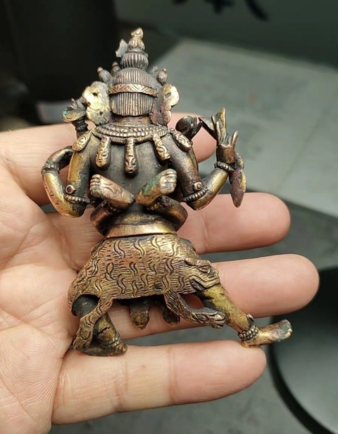 古玩銅器銅歡喜佛真品鑒賞圖