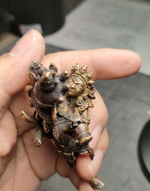 古玩銅器銅歡喜佛真品鑒賞圖