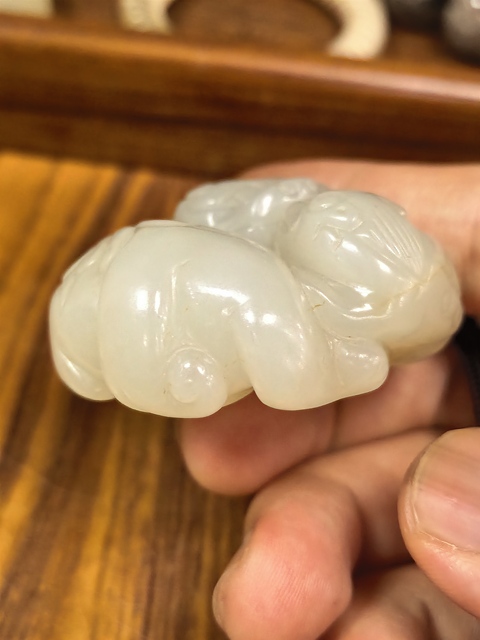 古玩玉器太獅少獅真品鑒賞圖