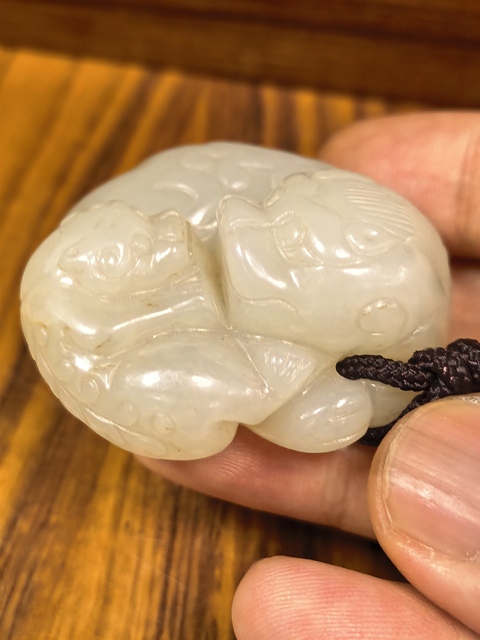 古玩玉器太獅少獅真品鑒賞圖