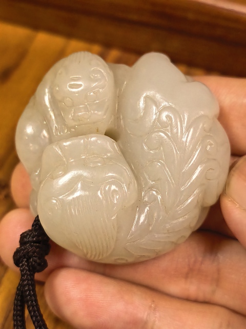 古玩玉器太獅少獅真品鑒賞圖
