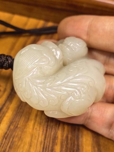 古玩玉器太獅少獅真品鑒賞圖
