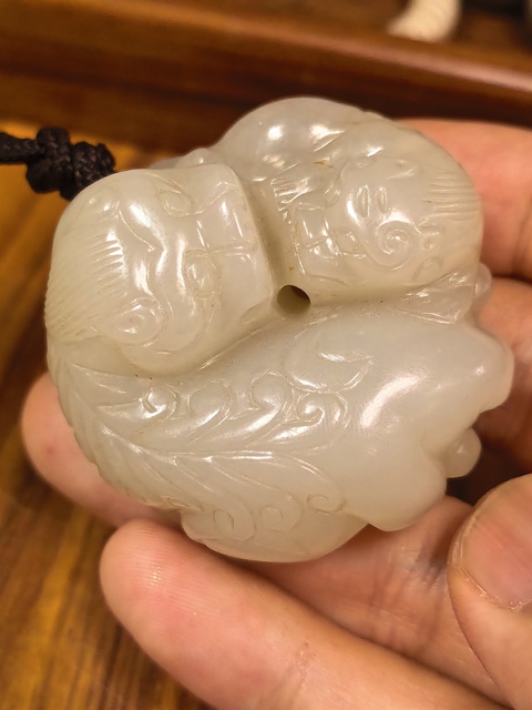 古玩玉器太獅少獅真品鑒賞圖