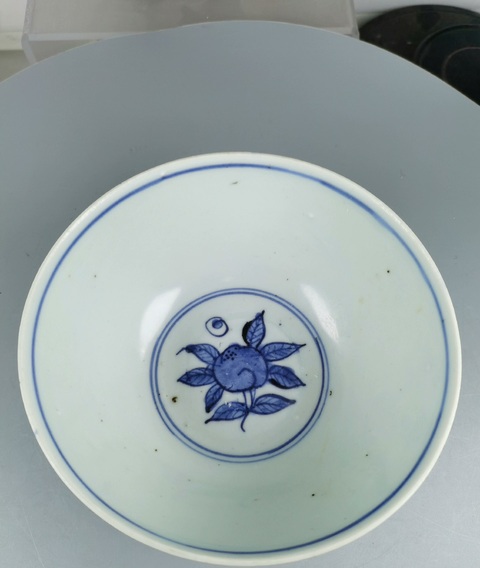 古玩陶瓷青花花鳥紋茶碗真品鑒賞圖