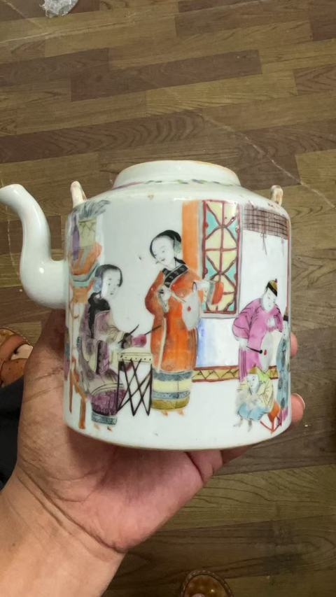 古玩陶瓷粉彩壺真品鑒賞圖