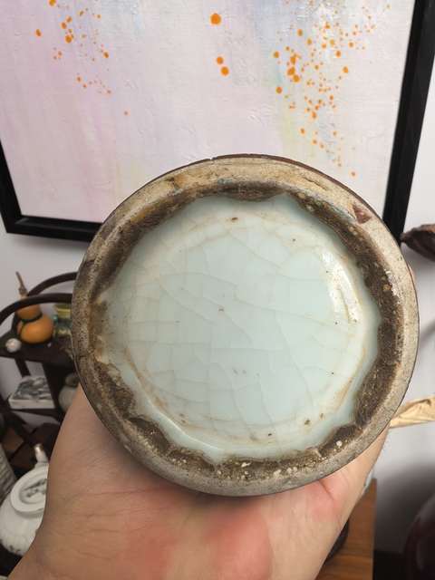 古玩陶瓷鈞紅窯變釉觀音瓶真品鑒賞圖