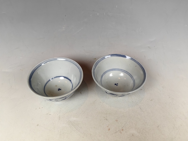 古玩陶瓷清早魚藻紋青花茶園一對真品鑒賞圖