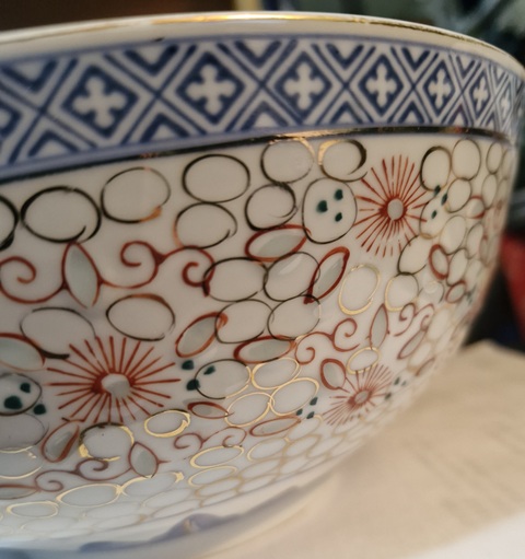 古玩陶瓷青花加彩玲瓏瓷碗真品鑒賞圖