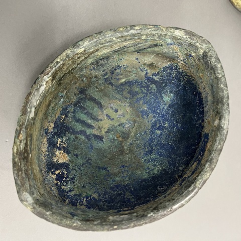 古玩銅器云雷紋提梁卣真品鑒賞圖
