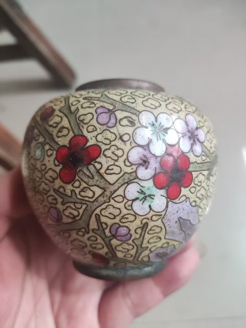 古玩雜項景泰藍小罐真品鑒賞圖