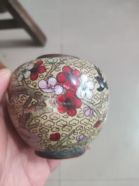 古玩雜項景泰藍小罐真品鑒賞圖