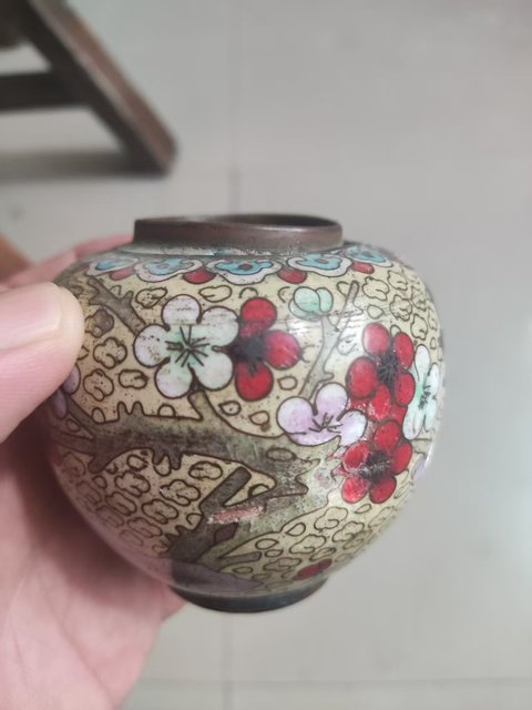 古玩雜項景泰藍小罐真品鑒賞圖