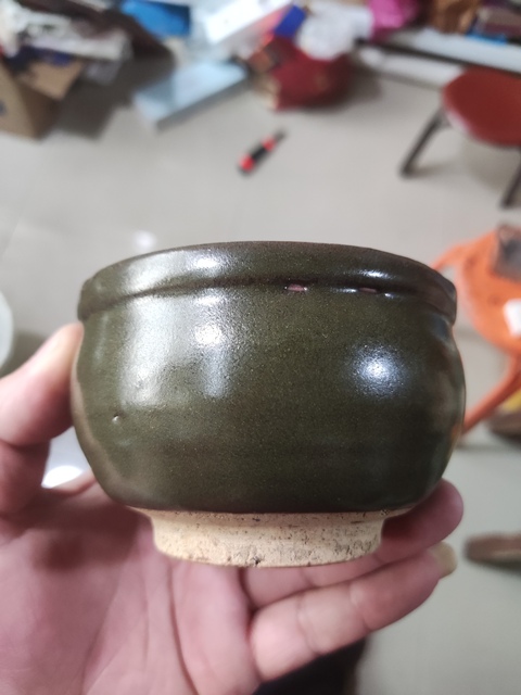 古玩陶瓷茶葉末釉香爐真品鑒賞圖