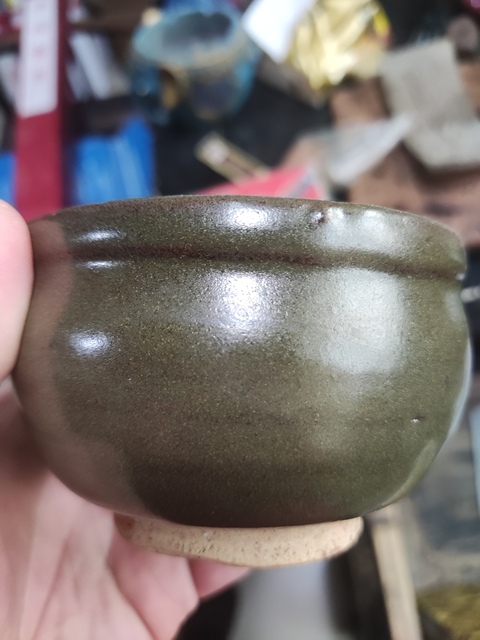 古玩陶瓷茶葉末釉香爐真品鑒賞圖