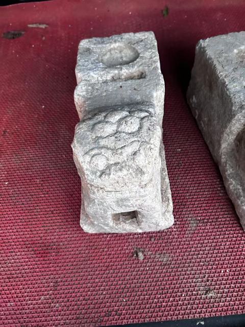 古玩雜項悶枕石獅子真品鑒賞圖