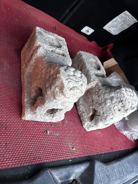 古玩雜項悶枕石獅子真品鑒賞圖