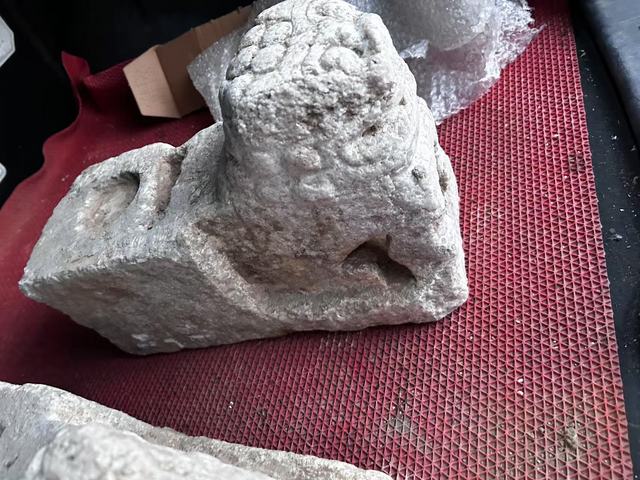 古玩雜項悶枕石獅子真品鑒賞圖
