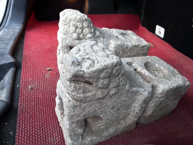 古玩雜項悶枕石獅子真品鑒賞圖