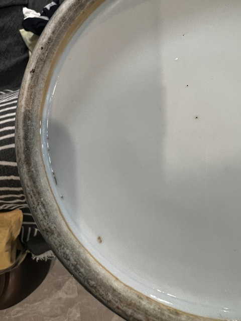 古玩陶瓷清晚期天藍釉太極八卦紋瓶真品鑒賞圖