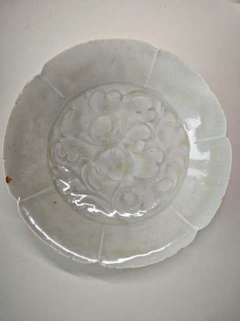 古玩陶瓷青白釉刻花葵口洗真品鑒賞圖