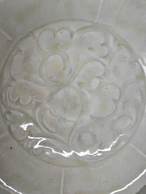古玩陶瓷青白釉刻花葵口洗真品鑒賞圖