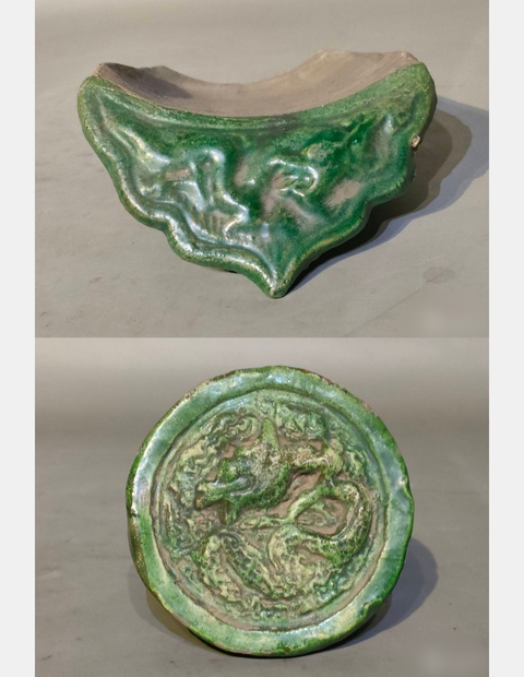 古玩陶瓷綠釉瓦當真品鑒賞圖