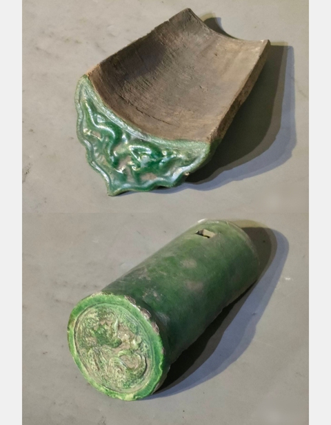 古玩陶瓷綠釉瓦當真品鑒賞圖