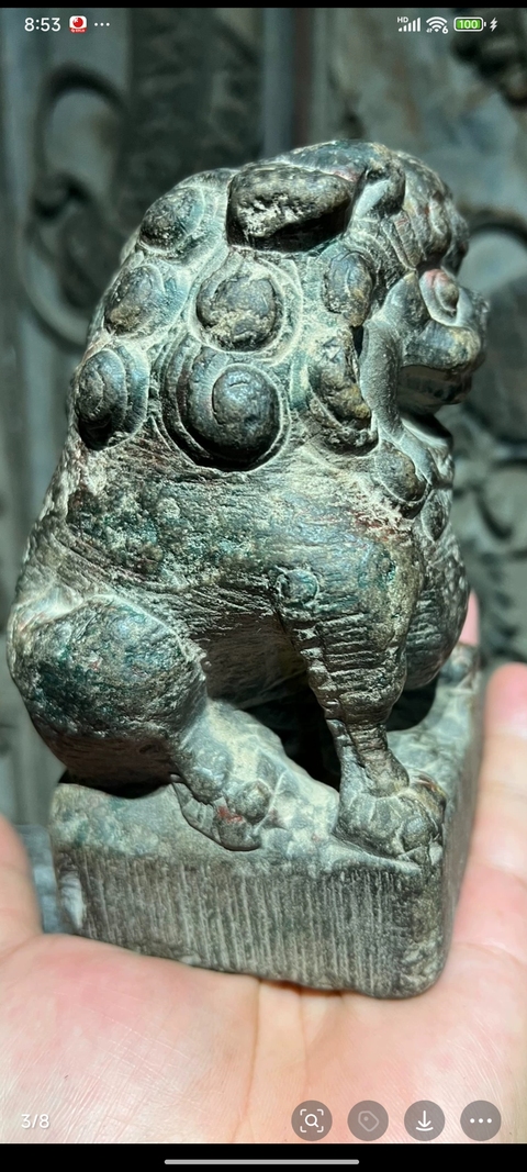 古玩雜項(xiàng)案頭獅真品鑒賞圖