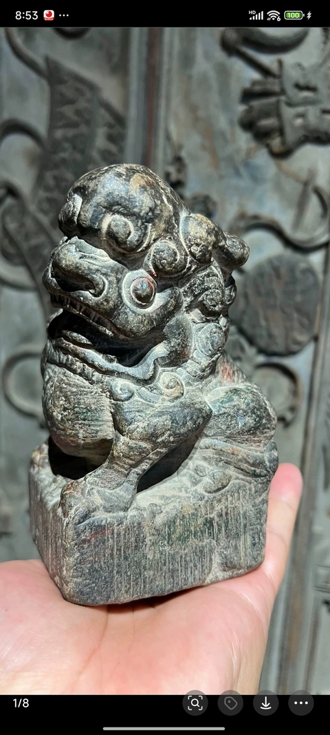 古玩雜項(xiàng)案頭獅真品鑒賞圖