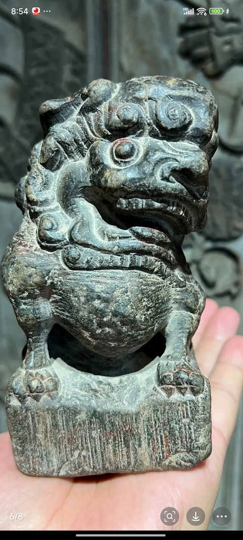 古玩雜項(xiàng)案頭獅真品鑒賞圖
