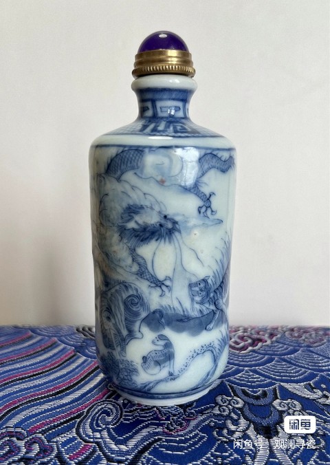 古玩陶瓷青花釉里紅十二生肖圖鼻煙壺真品鑒賞圖