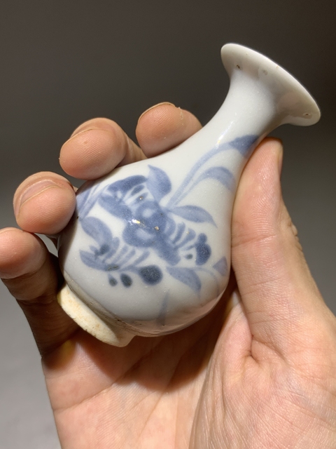 古玩陶瓷青花花卉紋玉壺春瓶真品鑒賞圖