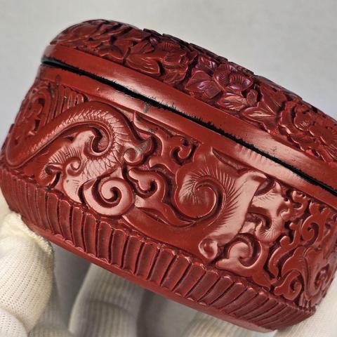 古玩雜項剔紅盒真品鑒賞圖