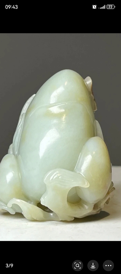 古玩玉器和田玉雕“福壽”擺件真品鑒賞圖