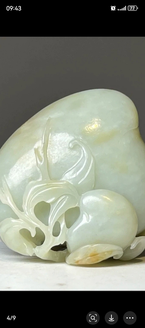 古玩玉器和田玉雕“福壽”擺件真品鑒賞圖