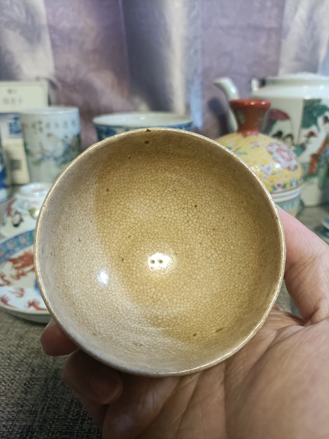 古玩陶瓷哥釉粉彩花卉紋茶園拍賣,當前價格2888元